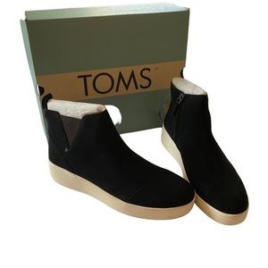 toms jamie black suede wedge boots